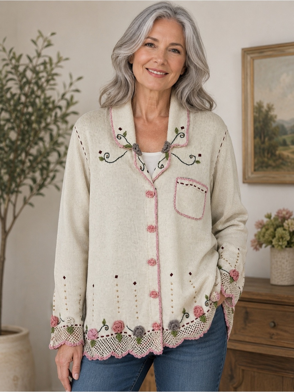 Storybook Knits Cream Knit Cardigan